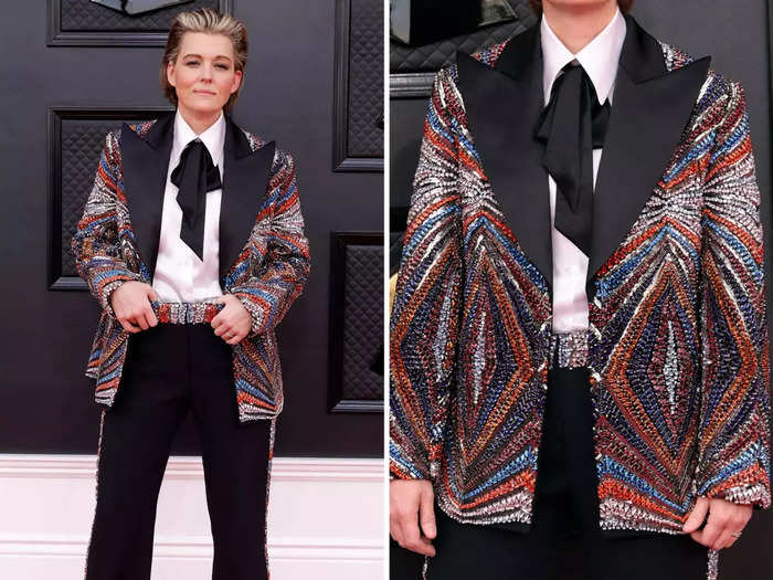 Brandi Carlile wore a custom, Elton John-inspired jacket that weighed 30 pounds.