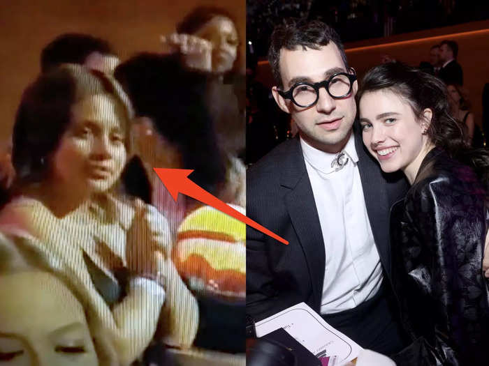 Jack Antonoff and Margaret Qualley were spotted kissing in the background of a shot.