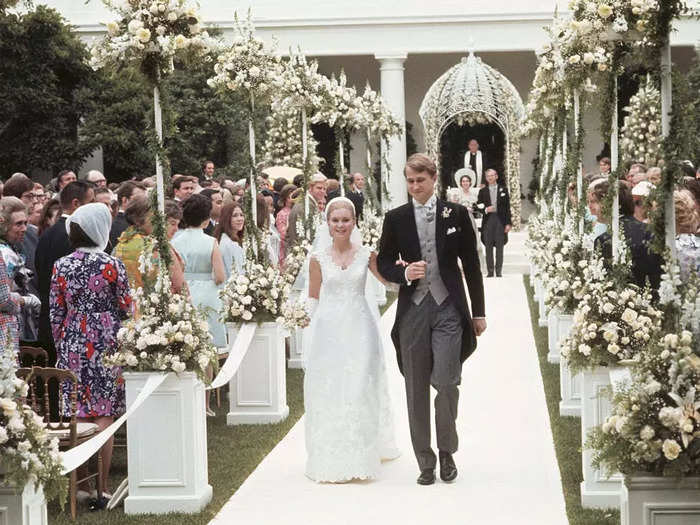 President Richard Nixon held the first outdoor White House wedding for his daughter Tricia and Edward Finch Cox in 1971.