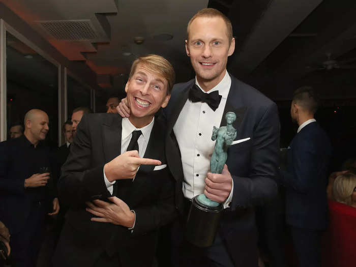 Jack McBrayer (5 foot 10) and Alexander Skarsgård (6 foot 4) have been friends for some time, often appearing at awards shows together.