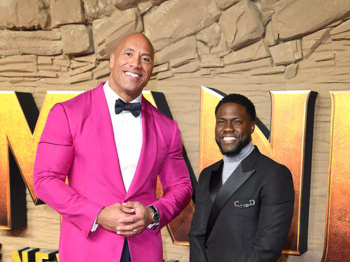 Dwayne Johnson (6 feet 5 inches) is nearly a foot taller than his "brother for life" Kevin Hart (5 feet 2 inches).