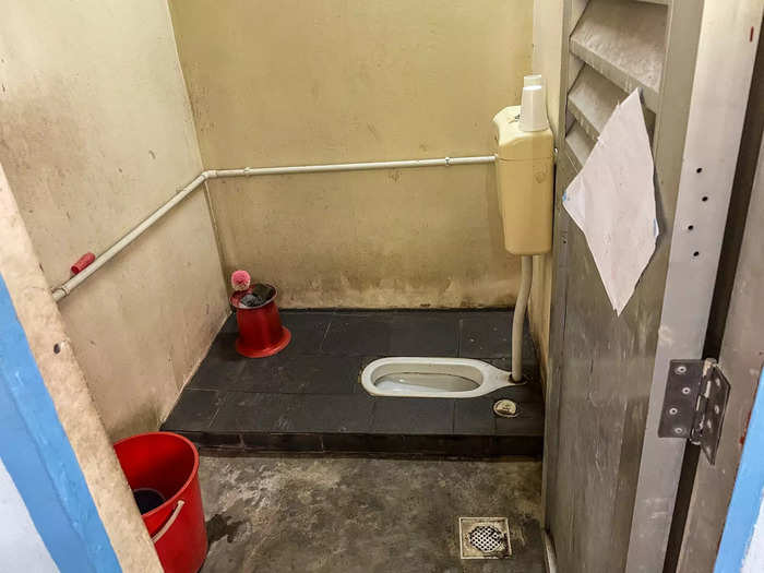 The bathroom was simple: Instead of a throne, there was a squat toilet.