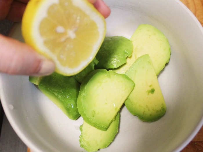 I then sliced the avocado and added it to a small bowl.