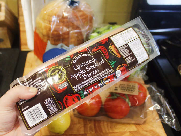 I used uncured apple-smoked bacon from Trader Joe