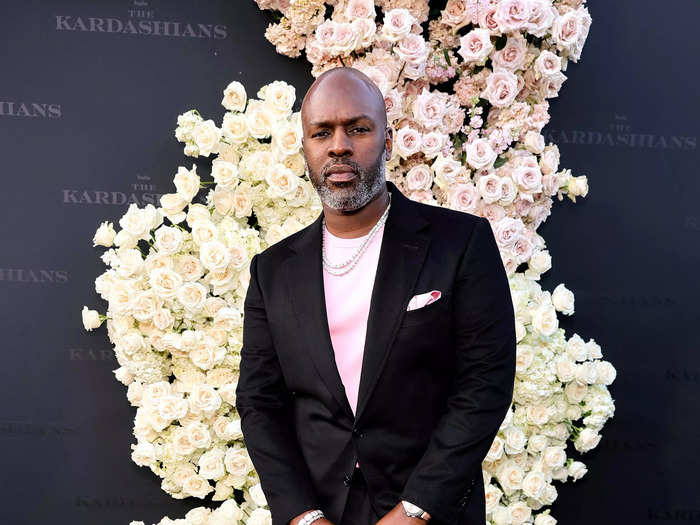 Meanwhile, her boyfriend Corey Gamble looked sharp wearing a black single-breasted suit over a light pink shirt.