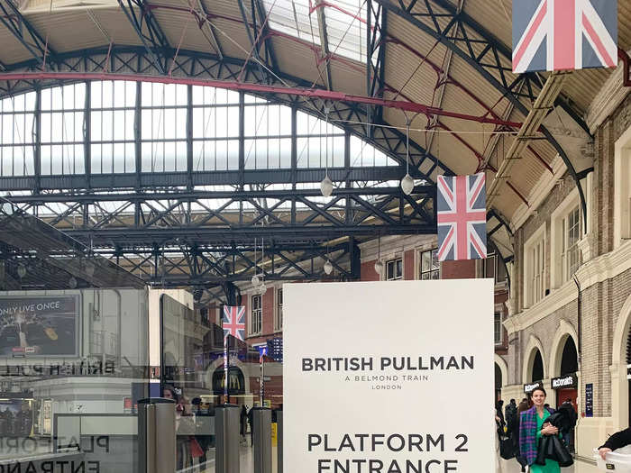 The British Pullman lounge is located on platform two of London