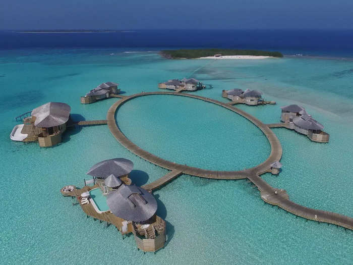 At Soneva Jani in the Maldives, overwater villas come with slides that lead directly into the ocean.