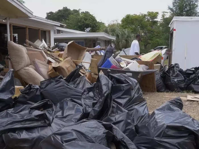 “We filled up four or five dumpsters, just in this tiny house. This house is less than 1,100 square feet,” Spaulding said.