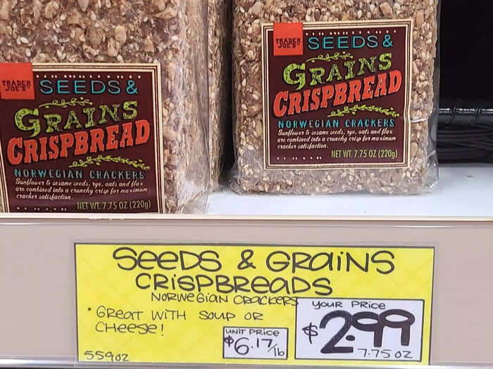 The seeds-and-grains crispbread makes a great snack.