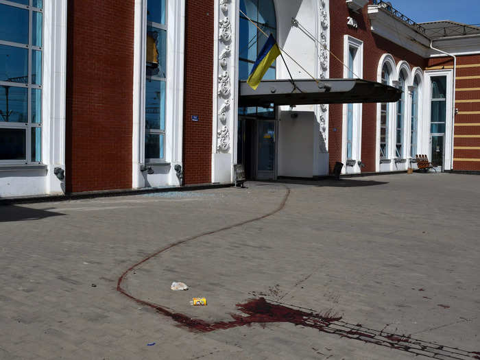 A trail of blood leads to the railway station