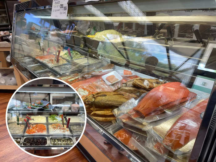 The inside looked more like a deli than a bagel place, but a case of fish and spreads signaled that these restaurateurs did their research.