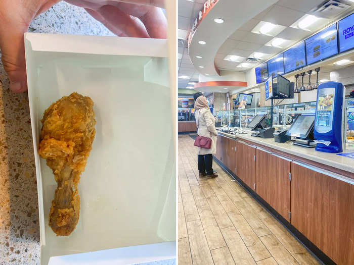 Royal Farms is known for its fresh fried chicken, which has a secret recipe, according to Baltimore Magazine, so I ordered a chicken drumstick to sample the specialty.