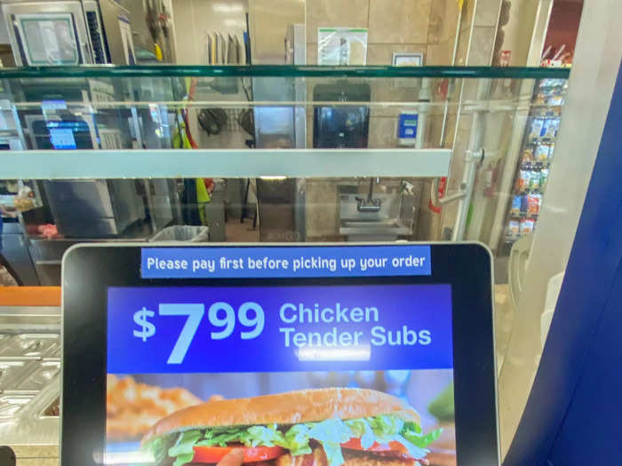 Royal Farms also had fresh food available to order on touch-screen kiosks, including sandwiches and fried chicken.