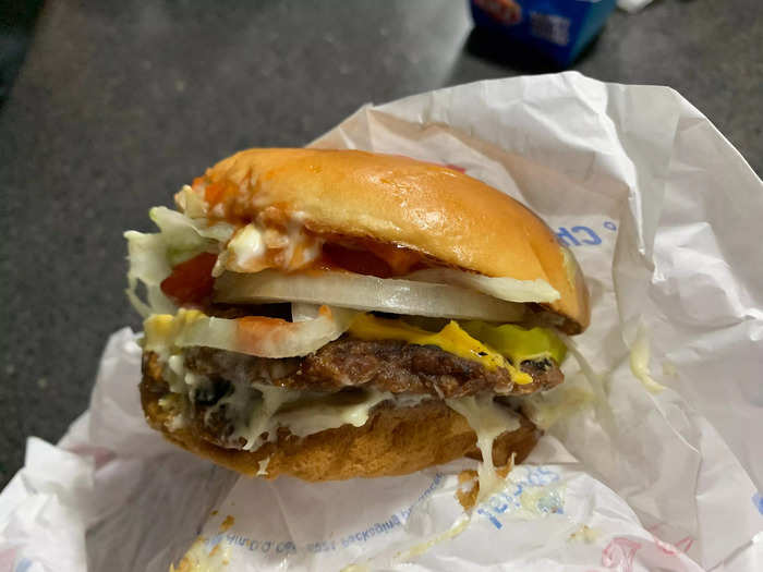 It was overflowing off the bun and felt a bit soggy when I opened it.