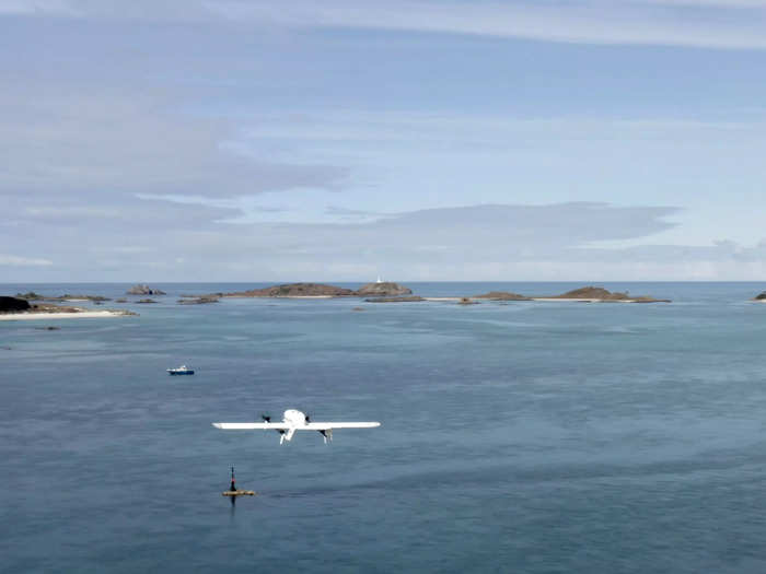 "What you would have seen there is just little boats constantly going back and forth carrying cargo," Alex said, adding that drones are a more effective way of carrying the smaller items.