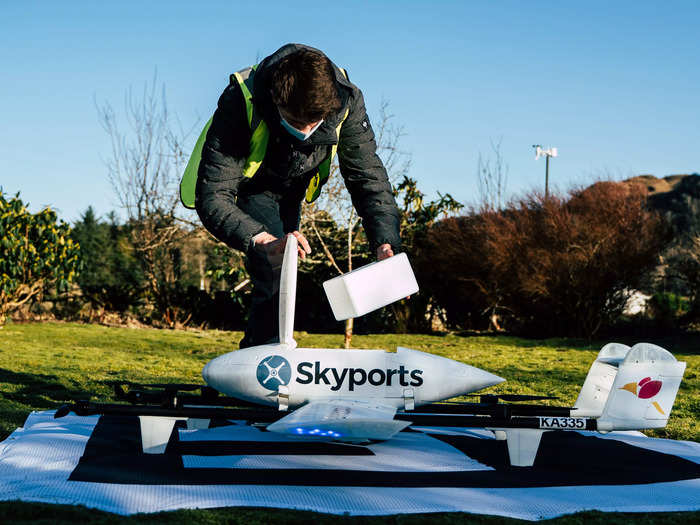 The samples are placed inside a small cargo box, which sits inside the drone. "The best way to think of it is probably like a small shoebox," Alex said. A pilot situated at Oban hospital — where Skyports based themselves — would then control and track the drone.