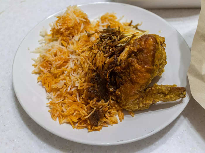 The stall serves nasi lemak, a staple dish in Malay cuisine.