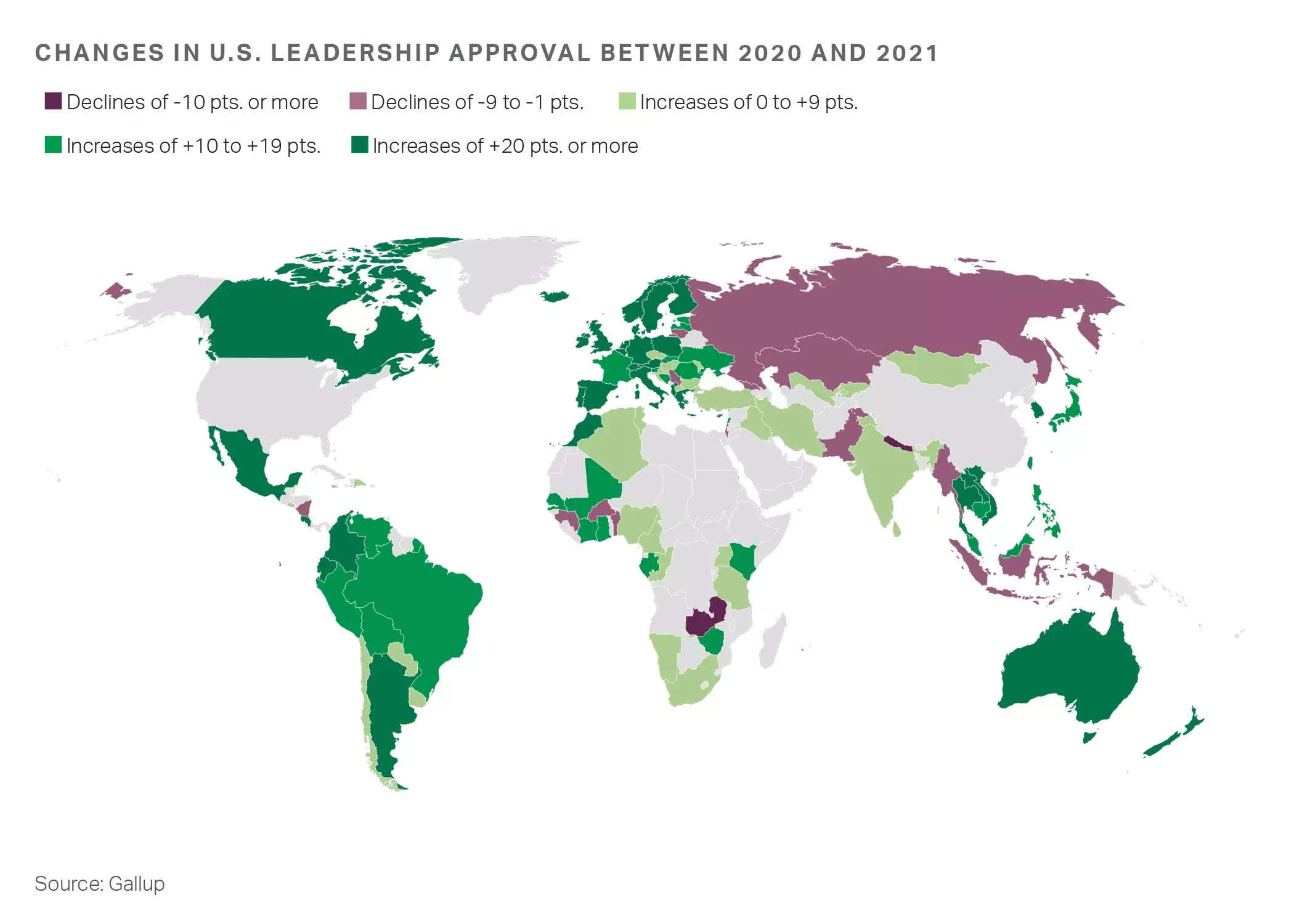 A map of global swings in US approval