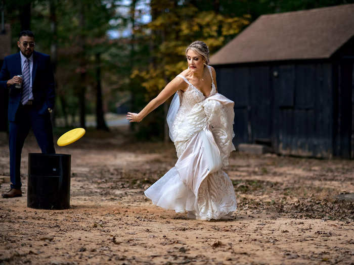 Although having the wedding at a camp allowed for a lot of creative freedom, there were certain rules the couple had to follow.