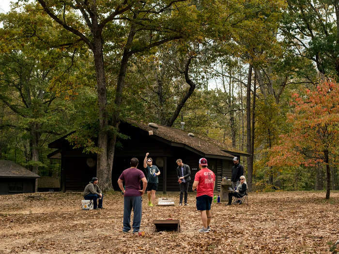 The bride quickly came around to the idea of having her wedding at the camp after assessing her budget.