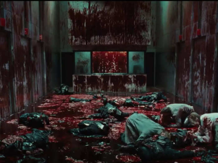 A shot of an elevator bay covered in blood is a nod to an iconic scene from "The Shining."