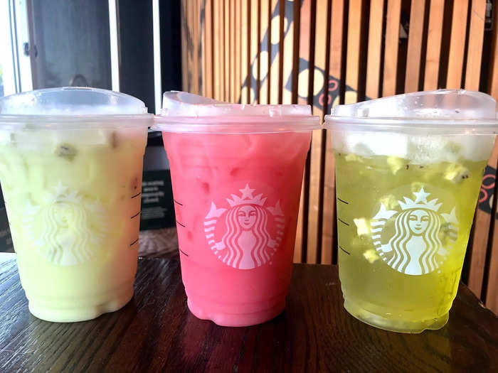 The Kiwi Starfruit Starbucks Refreshers tasted like a melted Jolly Rancher.