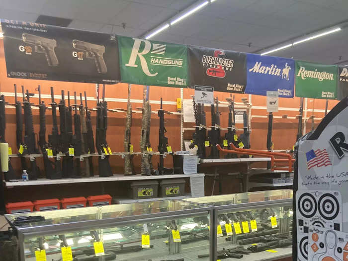 It did feel odd to see an open display of firearms in a general merchandise store...