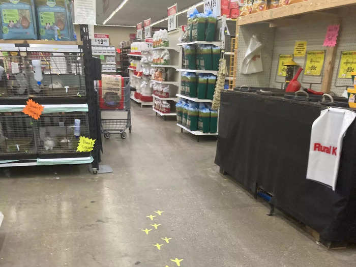 But the showstopper section of the store — which is marked in the Greenwood location by a trail meant to look like yellow chicken-feet — has to do with the company