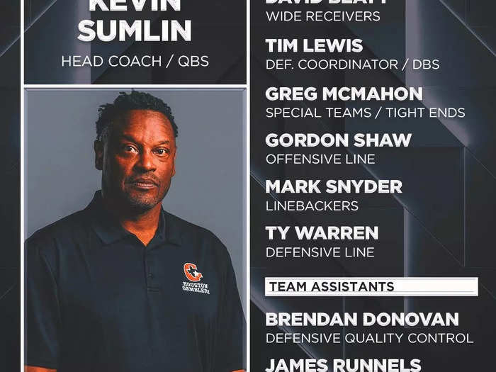 Houston Gamblers — Kevin Sumlin