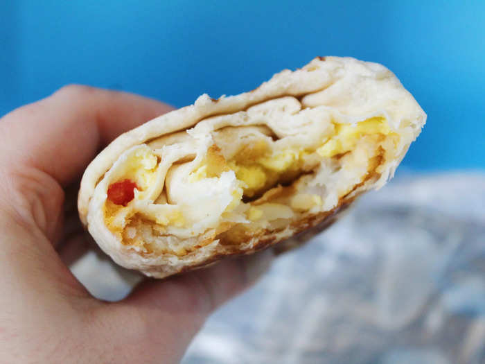 I really tasted the crispy, slightly oily hash brown inside the Crunchwrap.