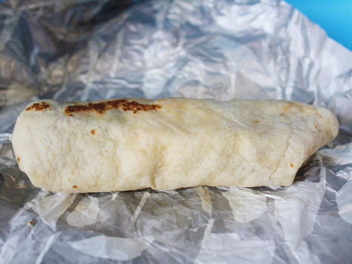 My third-favorite burrito was the grande toasted breakfast burrito with sausage.