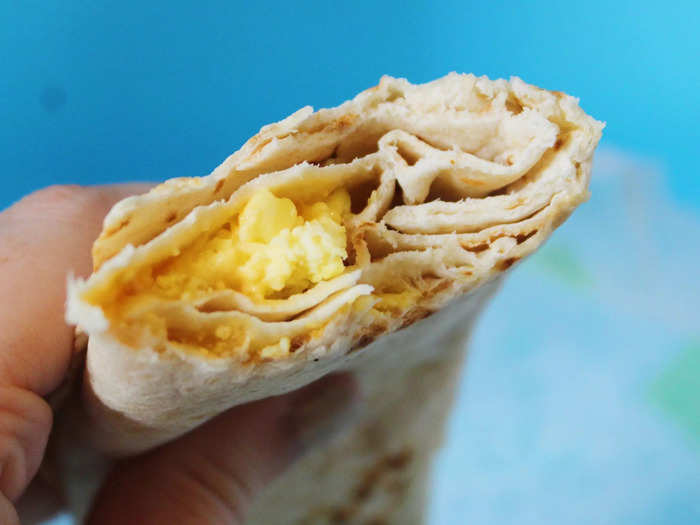 The cheese sauce in the burrito was creamy with a bit of a kick.