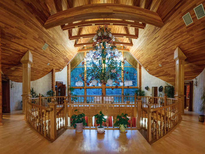 Floor-to-ceiling windows adorn the home