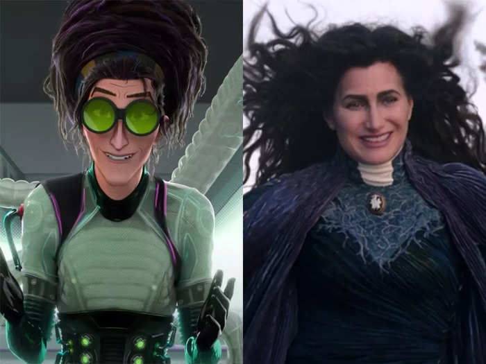 After voicing Dr. Olivia Octavius/Doc Ock in "Spider-Verse," Kathryn Hahn took on another Marvel villain in the Disney+ series "WandaVision."
