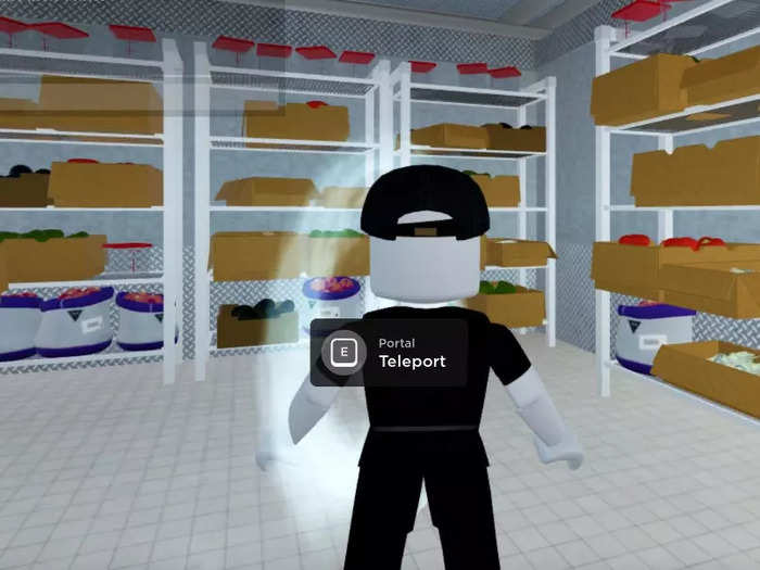 There was a light in the middle of the refrigerator with the option to teleport, the most unexpected part of the Roblox world for me so far.