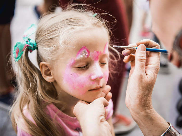 Face painting is an unexpected reception trend.