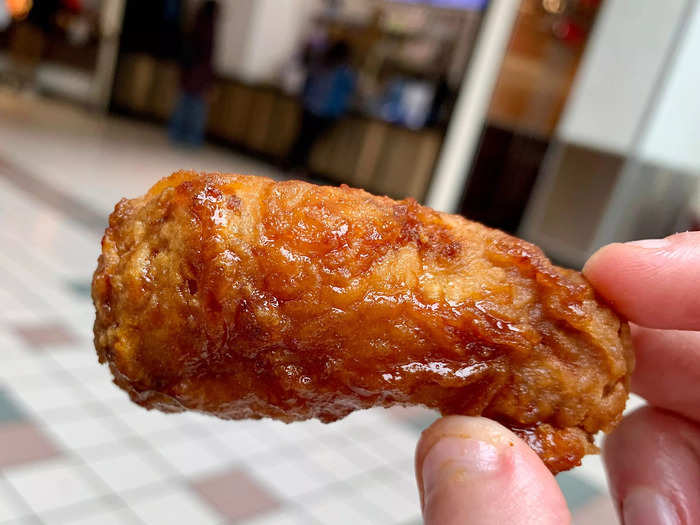 They were perfectly crispy, with exactly the crunch I want from a bite into fried chicken.