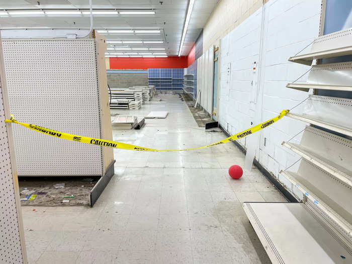 Most of the store had already been cleared out and blocked off by caution tape.