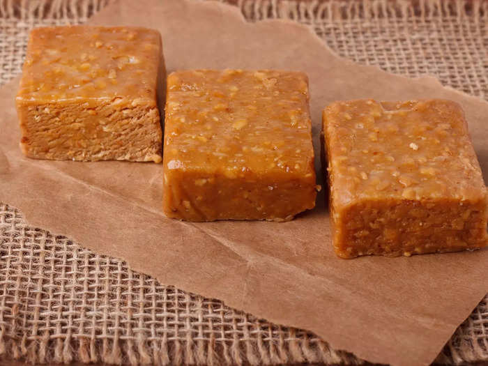 Paçoca de amendoim, a sweet and salty Brazilian candy, is a favorite around the Easter holiday.