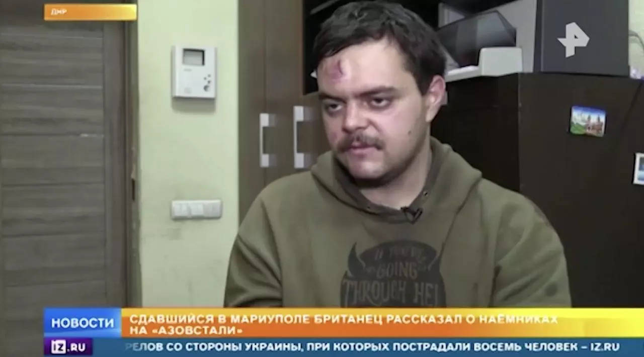 Capturer British Aiden Aslin appeared to speak under duress during an interview with Russian state TV.