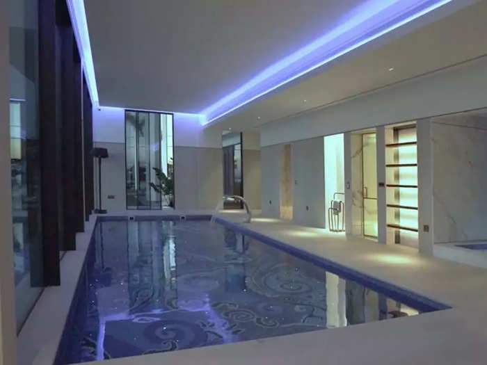 In addition to the outdoor pool, the home also has an indoor pool.