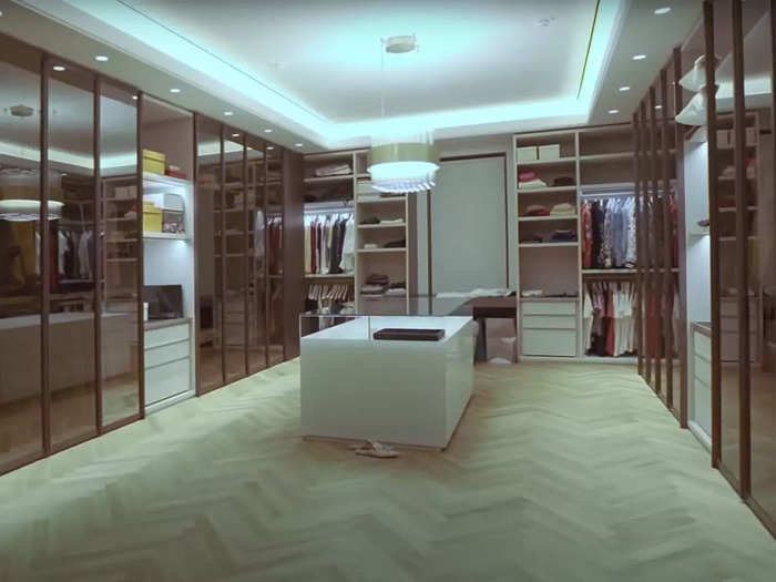 There is also a walk-in wardrobe with plenty of storage space.