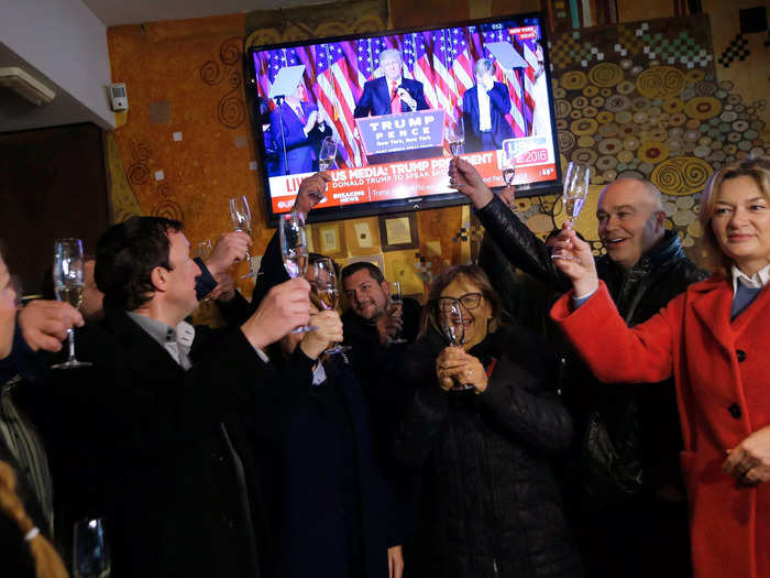 Residents of Sevnica gathered to celebrate President Donald Trump