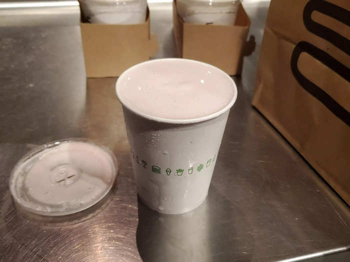 Strawberry shake — $5.49