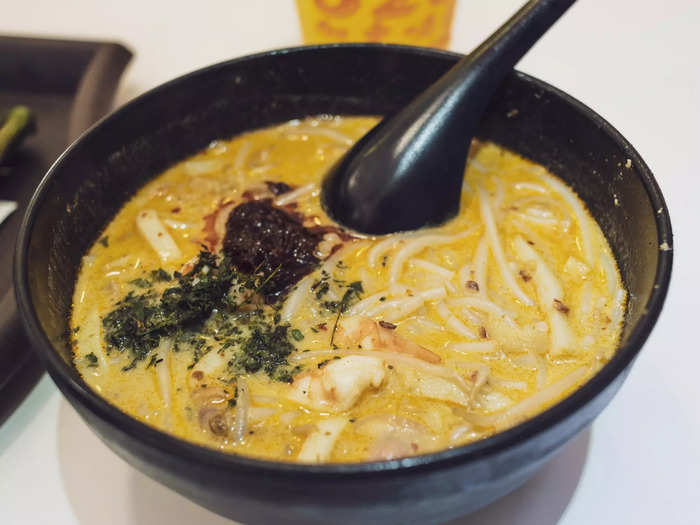 The restaurant specializes in laksa (pictured below), a noodle dish made with rice noodles.