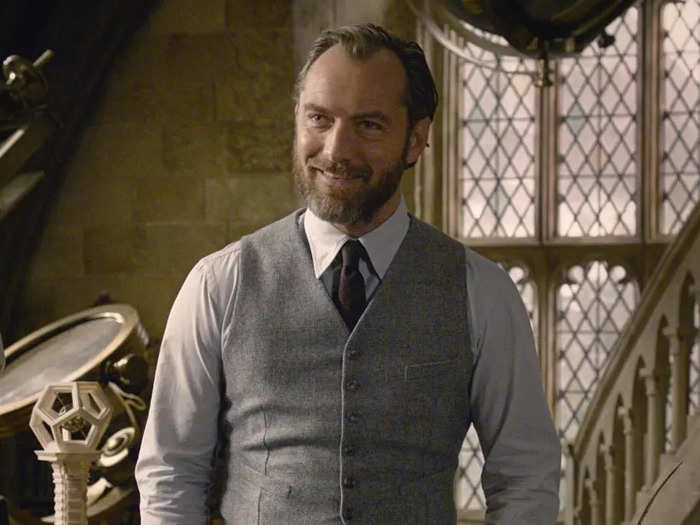 A younger version of the iconic "Harry Potter" character Albus Dumbledore is portrayed by Jude Law.