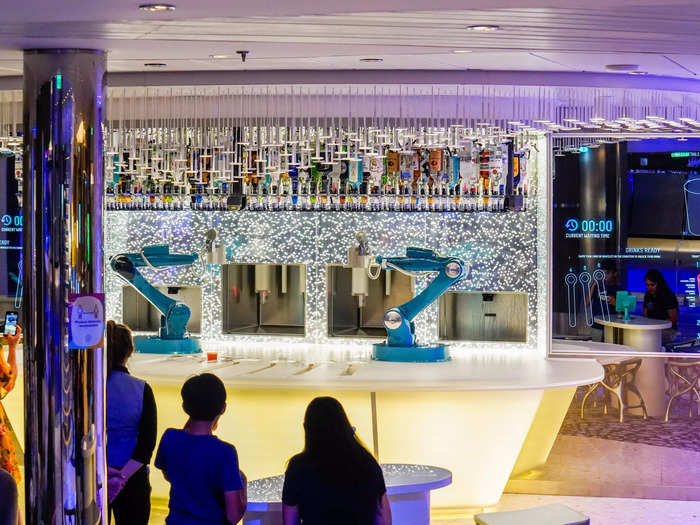 One of the bars is Bionic Bar, where robots make drinks.