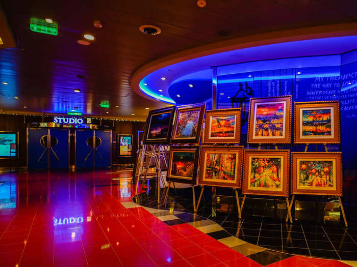 Deck four is home to Entertainment Place, a "neighborhood" with fun venues surrounded by framed artworks on display.