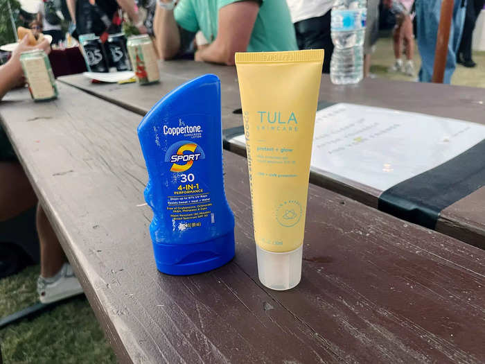 Sunscreen is also a must-have, especially in small bottles that are easy to carry around.