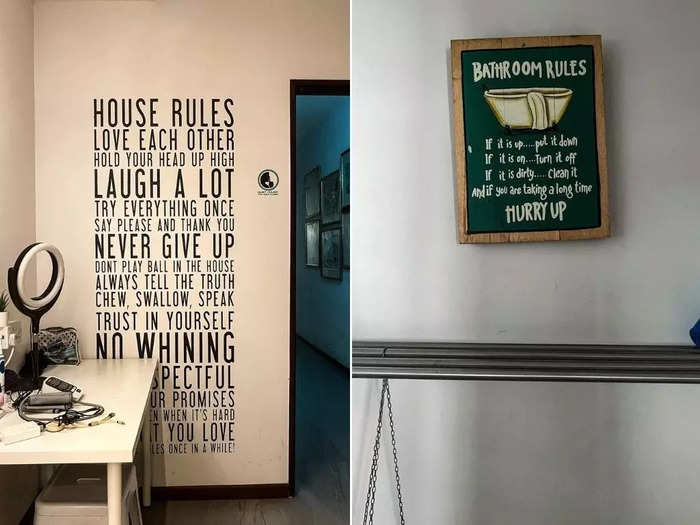 Rules were a common sight in the hostel: From generic house rules to strictly enforced room guidelines, there were dozens of decals on the walls.